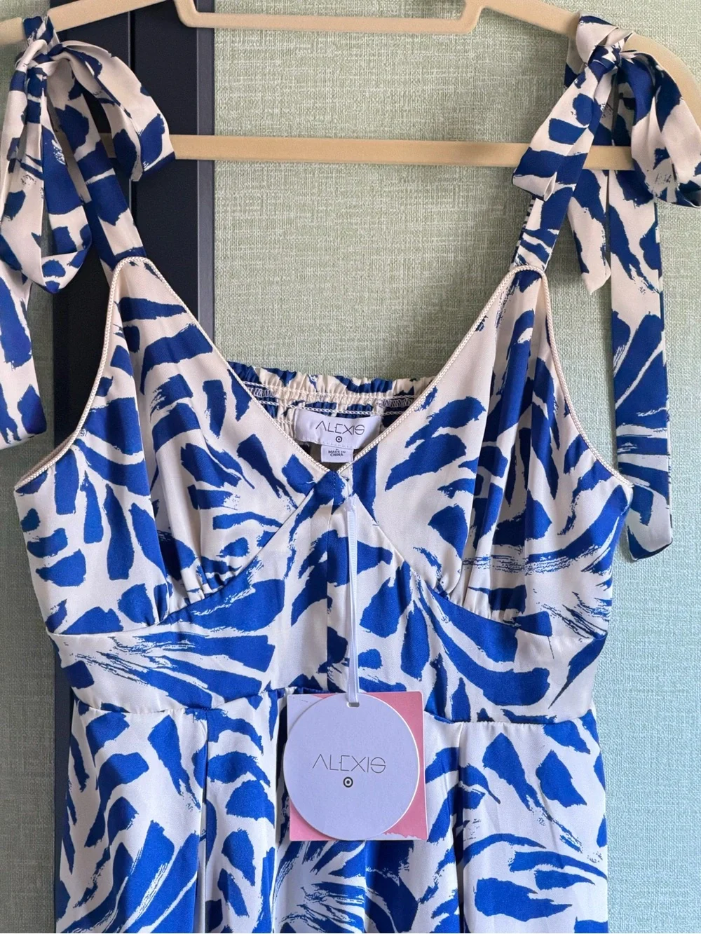Alexis for Target Botanical Tie Strap Asymmetrical Hem Sun Dress, Size S NWT